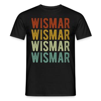 Wismar City Rétro Vintage - T-shirt homme - noir - Devant - AI Model Male 178 light (178cm)