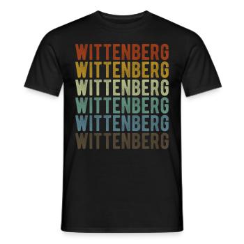 Wittenberg Stadt Retro Vintage - Männer T-Shirt - Schwarz - Vorne - AI Model Male 178 light (178cm)