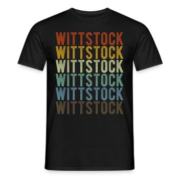 Wittstock Stadt Retro Vintage - Männer T-Shirt - Schwarz - Vorne - AI Model Male 178 light (178cm)