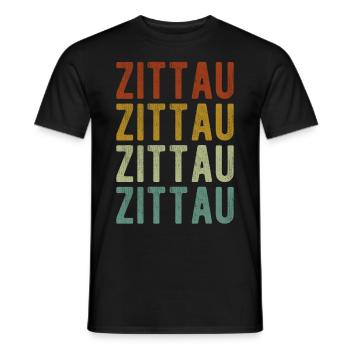 Zittau Stadt Retro Vintage - Männer T-Shirt - Schwarz - Vorne - AI Model Male 178 light (178cm)
