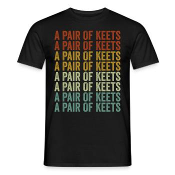 Une paire de Keets Budgerigar Possession - T-shirt homme - noir - Devant - AI Model Male 178 light (178cm)
