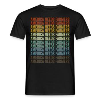 America needs farmers Farmer America - Men's T-Shirt - black - Front - AI Model Male 178 light (178cm)