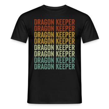 Dragon keeper bearded dragon lizard lover reptile - Men's T-Shirt - black - Front - AI Model Male 178 light (178cm)