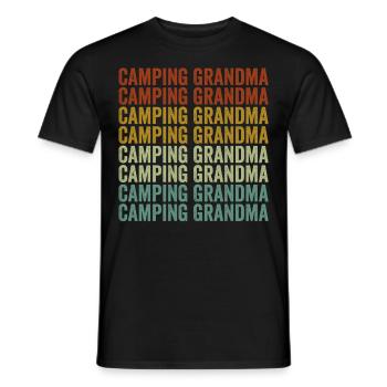 Camping Oma Rv Camper Camping Oma Glamping - Männer T-Shirt - Schwarz - Vorne - AI Model Male 178 light (178cm)