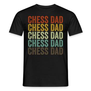 Chess Father Board Game Gambit - Men's T-Shirt - black - Front - AI Model Male 178 light (178cm)