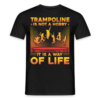 Trampolin ist kein Hobby, sondern eine Lebenseinstellung - Männer T-Shirt - Schwarz - Vorne - AI Model Male 178 light (178cm)