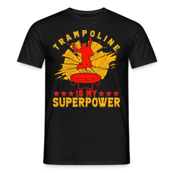 Trampolin ist meine Superkraft - Männer T-Shirt - Schwarz - Vorne - AI Model Male 178 light (178cm)
