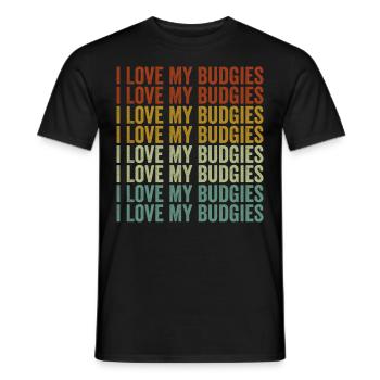 J’adore mes perruches Perruches Budgerigars - T-shirt homme - noir - Devant - AI Model Male 178 light (178cm)