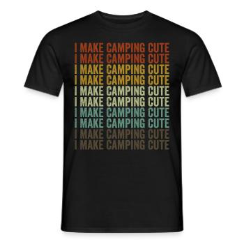 I do Camping Cute Camping Hiking - Men's T-Shirt - black - Front - AI Model Male 178 light (178cm)