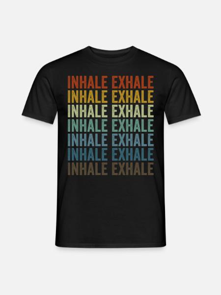 Yoga-Meditation Einatmen Ausatmen - Männer T-Shirt - Schwarz
