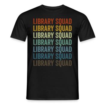 Library Squad Buchliebhaber Leser Bibliothekar - Männer T-Shirt - Schwarz - Vorne - AI Model Male 178 light (178cm)