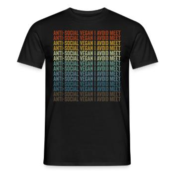 Végétaliens antisociaux J’évite de rencontrer Vega - T-shirt homme - noir - Devant - AI Model Male 178 light (178cm)