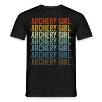 Bogenschießen Mädchen Bogenschütze Bogen und Pfeil - Männer T-Shirt - Schwarz - Vorne - AI Model Male 178 light (178cm)