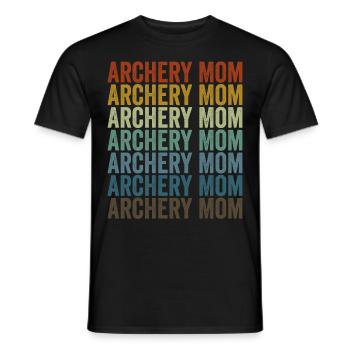 Bogenschießen Mom Bogenschütze Bogen und Pfeil Mom - Männer T-Shirt - Schwarz - Vorne - AI Model Male 178 light (178cm)