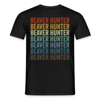 Beaver hunters Beaver hunters Beaver hunters - Men's T-Shirt - black - Front - AI Model Male 178 light (178cm)
