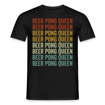 Bier-Pong-Königin Bier-Pong-Spieler-Trinkspiel - Männer T-Shirt - Schwarz - Vorne - AI Model Male 178 light (178cm)