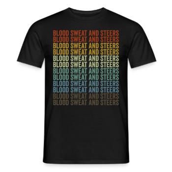 Blood, sweat and steers Hereford cattle - Men's T-Shirt - black - Front - AI Model Male 178 light (178cm)