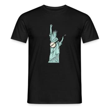 Statue de la Liberté Banjo Musicien Design pour Bluegrass - T-shirt homme - noir - Devant - AI Model Male 178 light (178cm)