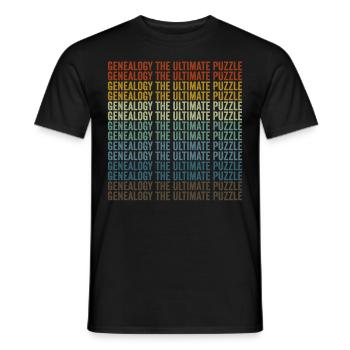 Généalogie Le puzzle ultime Généalogie - T-shirt homme - noir - Devant - AI Model Male 178 light (178cm)