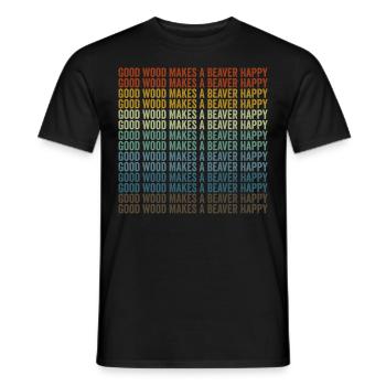 Un bon bois fait un castor heureux - T-shirt homme - noir - Devant - AI Model Male 178 light (178cm)