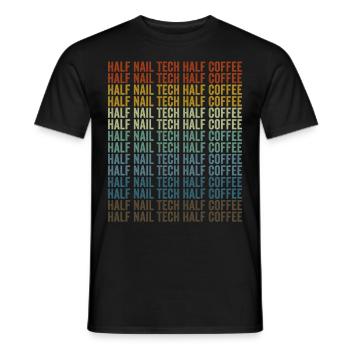 Moitié technicienne ongulaire moitié technologue ongulaire café - T-shirt homme - noir - Devant - AI Model Male 178 light (178cm)