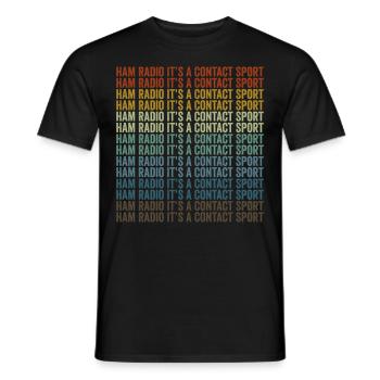 Amateur radio It is a contact sport Amateur radio - Men's T-Shirt - black - Front - AI Model Male 178 light (178cm)
