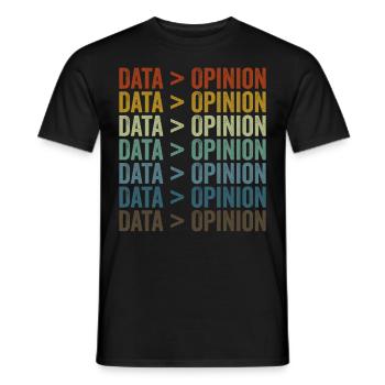 Statistiques sur les données > les opinions Scientifiques des données - T-shirt homme - noir - Devant - AI Model Male 178 light (178cm)