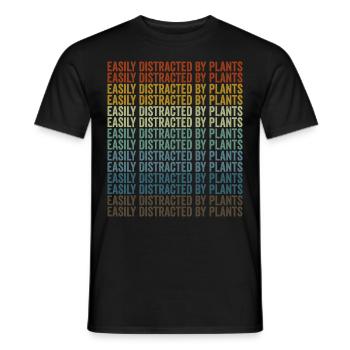 Easily distracted by plant plant lovers - Men's T-Shirt - black - Front - AI Model Male 178 light (178cm)