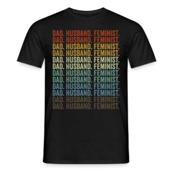 Père. Mari. Féministe. Féministe libérale - T-shirt homme - noir - Devant - AI Model Male 178 light (178cm)