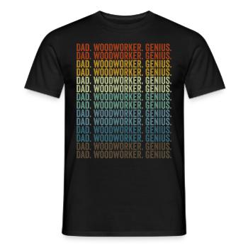 Papa. Holzarbeiter. Genial. Holzarbeiter-Vater - Männer T-Shirt - Schwarz - Vorne - AI Model Male 178 light (178cm)