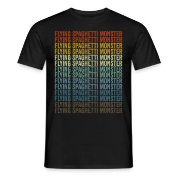 Flying Spaghetti Monster Flying Spaghettimo - Men's T-Shirt - black - Front - AI Model Male 178 light (178cm)