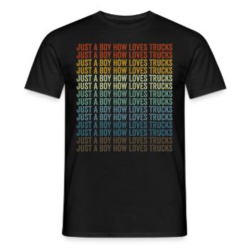Just A Boy How Loves Trucks Trucker Truck Drive - T-shirt homme - noir - Devant - AI Model Male 178 light (178cm)