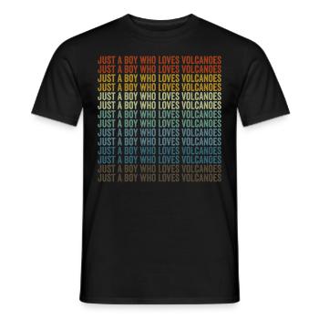Nur ein Junge, der Vulkane liebt Vulkane - Männer T-Shirt - Schwarz - Vorne - AI Model Male 178 light (178cm)