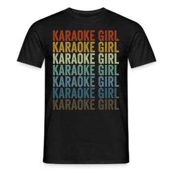 Karaoke Girl Lustige Karaoke Musikliebhaber Sänger - Männer T-Shirt - Schwarz - Vorne - AI Model Male 178 light (178cm)