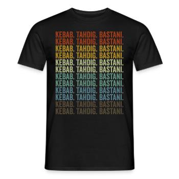 Kebab. Tahdig. Bastani. Lovers of the Persian K - Men's T-Shirt - black - Front - AI Model Male 178 light (178cm)
