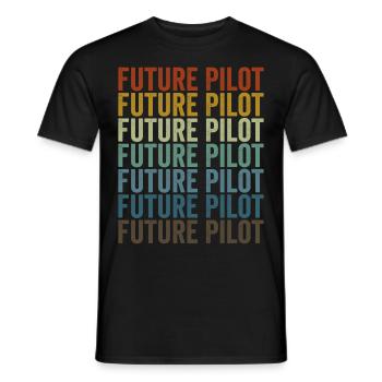 Zukünftiger Pilot Flugzeugpilot Luftfahrt - Männer T-Shirt - Schwarz - Vorne - AI Model Male 178 light (178cm)