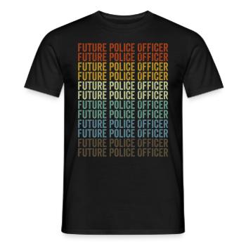 Future police officer Police officer - Men's T-Shirt - black - Front - AI Model Male 178 light (178cm)