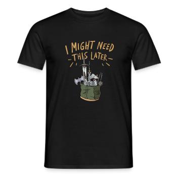 Larp Armor RPG Role-Playing Game - Men's T-Shirt - black - Front - AI Model Male 178 light (178cm)