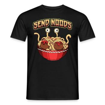 Fliegendes Spaghettimonster Pastafari Pastafari - Männer T-Shirt - Schwarz - Vorne - AI Model Male 178 light (178cm)