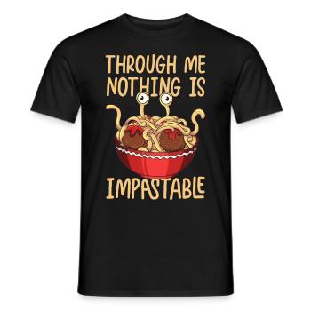 Flying Spaghetti Monster Pastafarian - Men's T-Shirt - black - Front - AI Model Male 178 light (178cm)