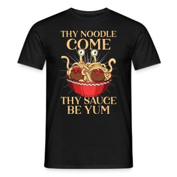Fliegendes Spaghettimonster Pastafari Pastafari - Männer T-Shirt - Schwarz - Vorne - AI Model Male 178 light (178cm)