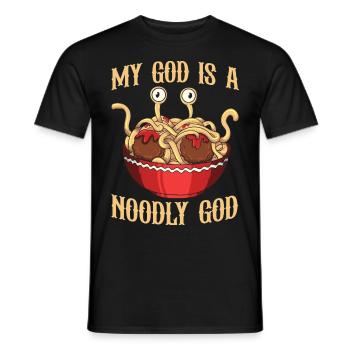 Flying Spaghetti Monster FSM - Men's T-Shirt - black - Front - AI Model Male 178 light (178cm)