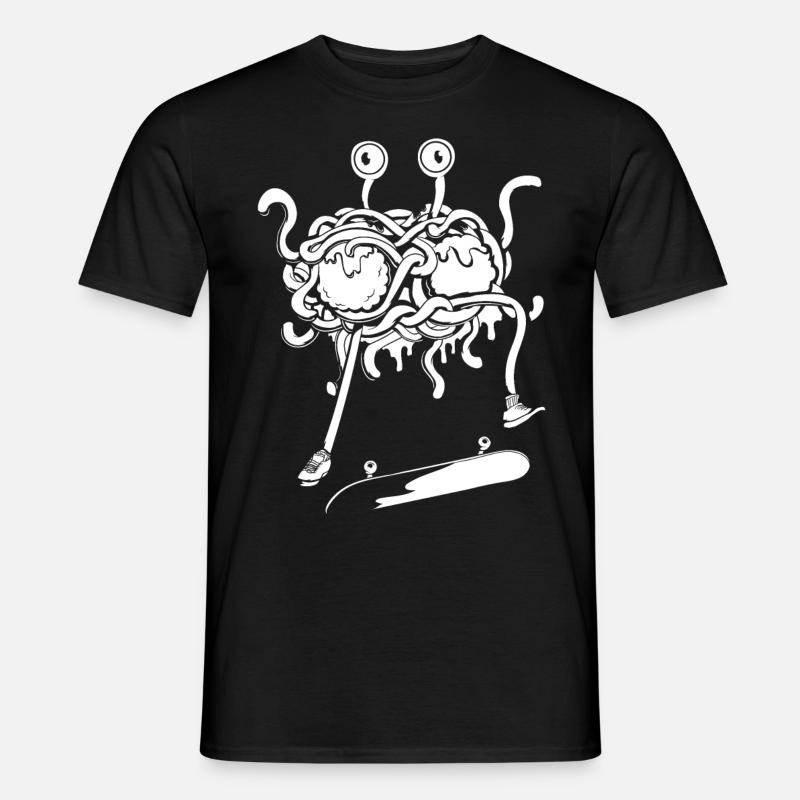 Skateboarding Flying Spaghetti Monster - Männer T-Shirt - Schwarz