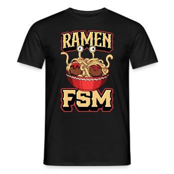 Fliegendes Spaghettimonster Pastafari Pastafari - Männer T-Shirt - Schwarz - Vorne - AI Model Male 178 light (178cm)
