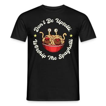 The Flying Spaghetti Monster - Men's T-Shirt - black - Front - AI Model Male 178 light (178cm)