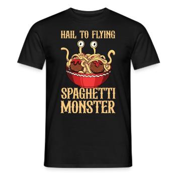 Das fliegende Spaghettimonster - Männer T-Shirt - Schwarz - Vorne - AI Model Male 178 light (178cm)