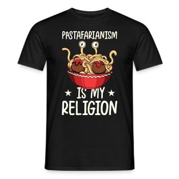 Fliegendes Spaghettimonster Pastafari Pastafari - Männer T-Shirt - Schwarz - Vorne - AI Model Male 178 light (178cm)
