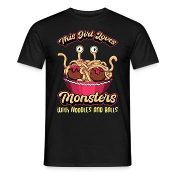 Flying Spaghetti Monster FSM Pastafari Pastafar - Men's T-Shirt - black - Front - AI Model Male 178 light (178cm)