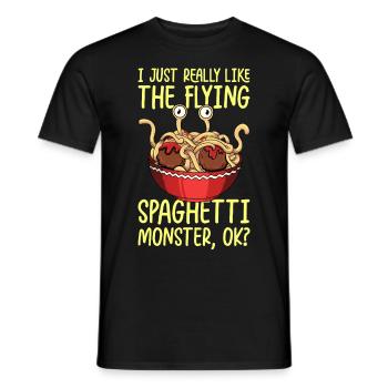 Fliegendes Spaghettimonster Pastafari Pastafari - Männer T-Shirt - Schwarz - Vorne - AI Model Male 178 light (178cm)