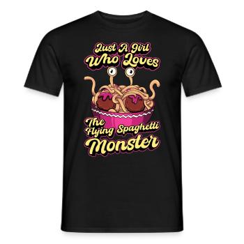Fliegendes Spaghettimonster Pastafari Pastafari - Männer T-Shirt - Schwarz - Vorne - AI Model Male 178 light (178cm)